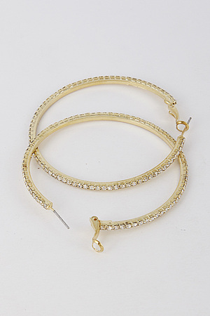 Rhinestone Stud On A Go Hoop Earrings 6FCG8